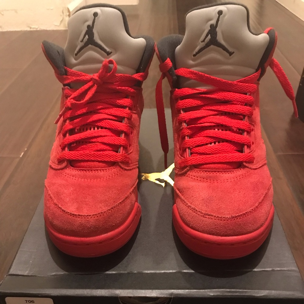 All Red Jordan 5’s